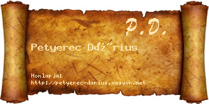 Petyerec Dárius névjegykártya
